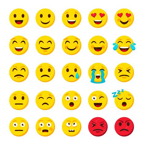 Premium Vector Emoji Set Emoticon Cartoon Emojis Symbols Digital