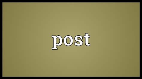 Post Meaning Youtube