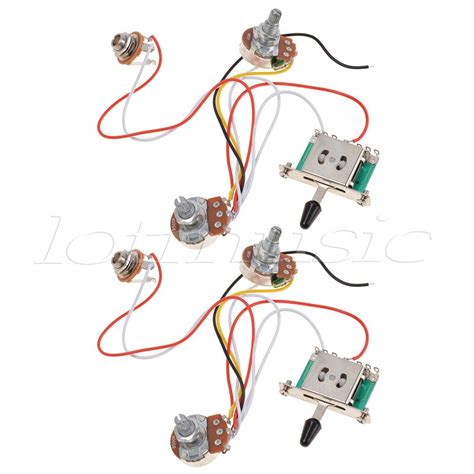 Then find the center line of the neck and draw a center line on the body. Kmise 3 Pickup Guitar Wiring Harness Prewired with 500k Pots 5 Way Switch 1 Volume 1 Tone Pack ...