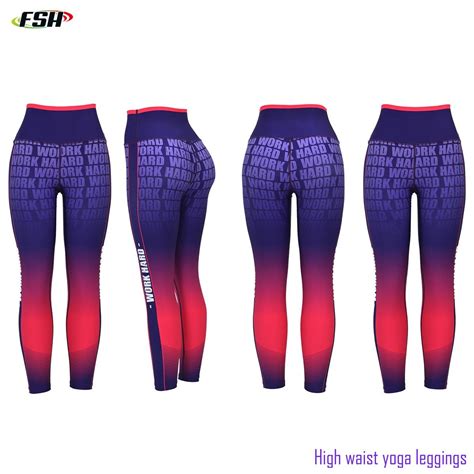 Custom High Waisted Sublimation Yoga Pants With Any Your Own Design