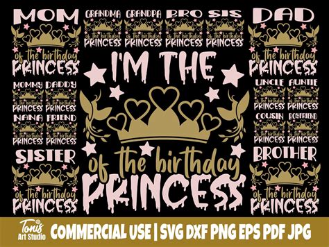 Birthday Princess Svg Bundle Birthday Party Shirt Etsy