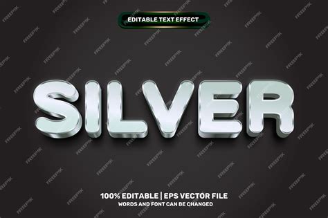 Premium Vector Silver 3d Editable Text Effect Vector