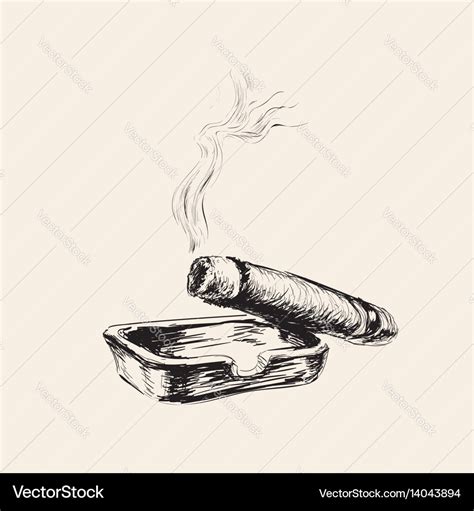 smoking cigar with ashtray royalty free vector image
