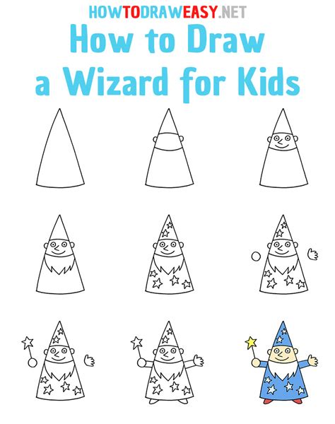 How To Draw A Wizard In 6 Steps Easy Doodles Drawings