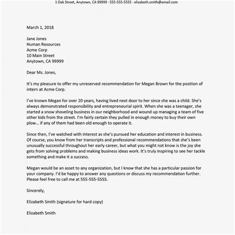 editable personal recommendation letter examples personal character ref