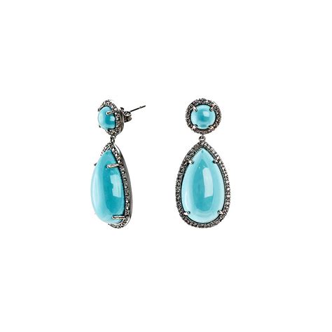 Pear Drop Earrings Turquoise By K J Lane Realllly Want These With