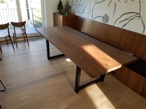 This elegant table has a cherry top riding on an x shaped walnut base featuring brass pins! Custom Modern Walnut Dining Table by Four Fields Furniture ...