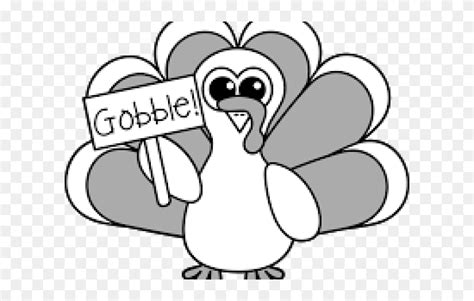 Download Cute Turkey Clipart Black And White Png Download 5236646