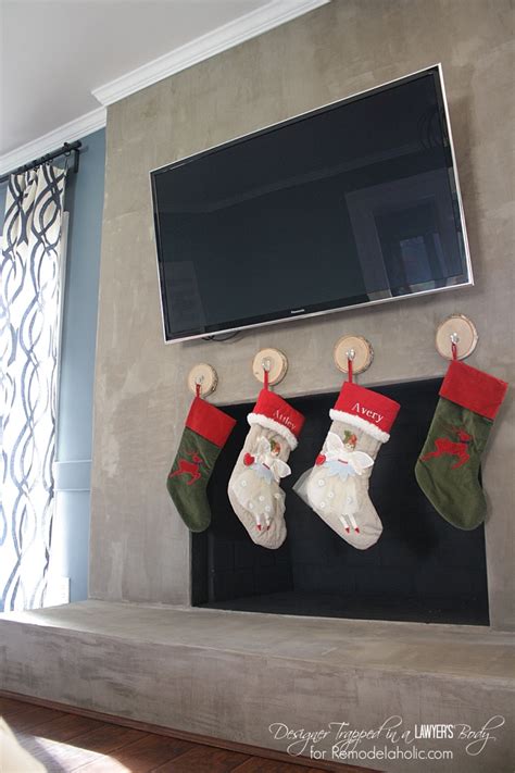 If you don't have a mantle to hang stockings on, what do you do instead. Remodelaholic | How to Hang Stockings Without a Mantel