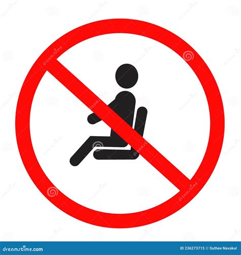 No Sitting Icon On White Background Do Not Sit On Sign Stock Vector