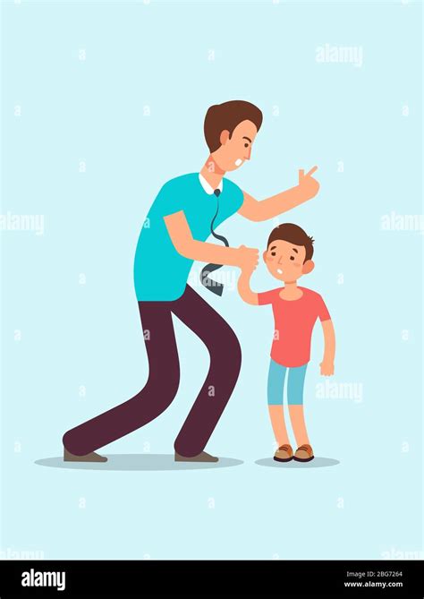 Boy Shouting Dad Stock Vector Images Alamy