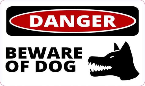 5in X 3in Danger Beware Of Dog Magnet Vinyl Magnetic Animal Sign