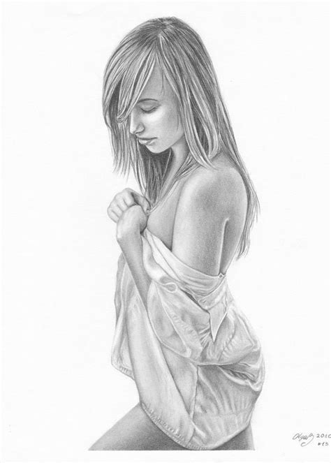 Original Pencil Drawing Girl Olgabellca Greeting Card For Sale By