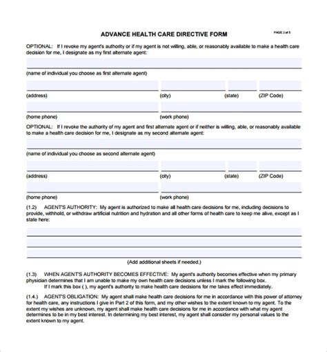 Medical Directive Forms Printable Living Will Forms Free Printable