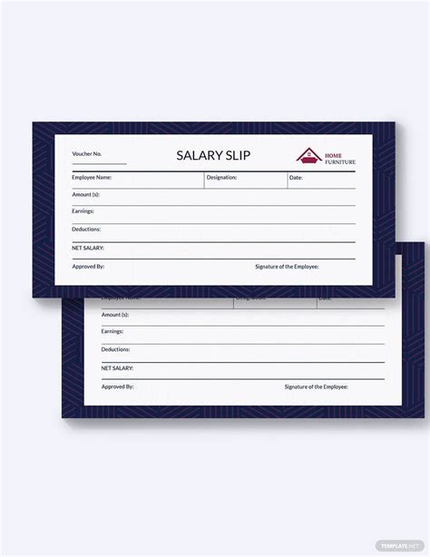 Salary Slip Voucher Template In Pages Publisher Illustrator Psd