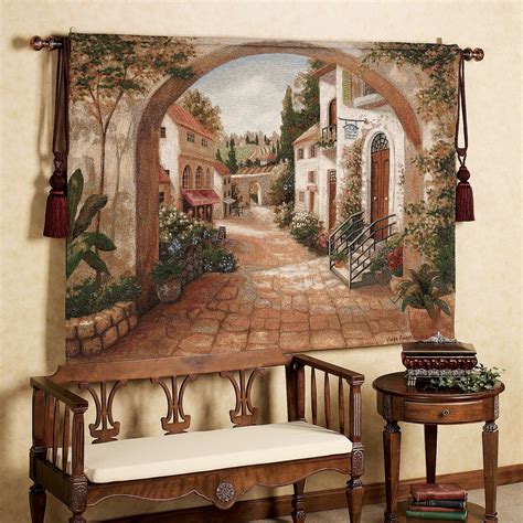 Quaint Town Wall Tapestry Tuscan Decorating Tuscan Wall Decor