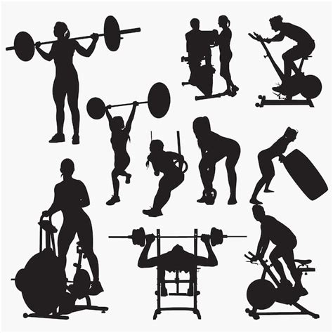Premium Vector Fitness Gym Silhouettes
