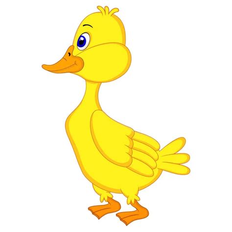 Cute Happy Duck Cartoon Illustration Stock Vector Image By