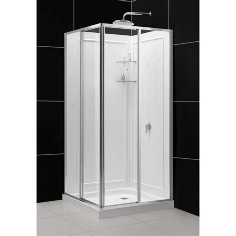 Base and door shower kits include the base, a door and glass enclosure. Bath Authority DreamLine Cornerview Framed Sliding Shower ...