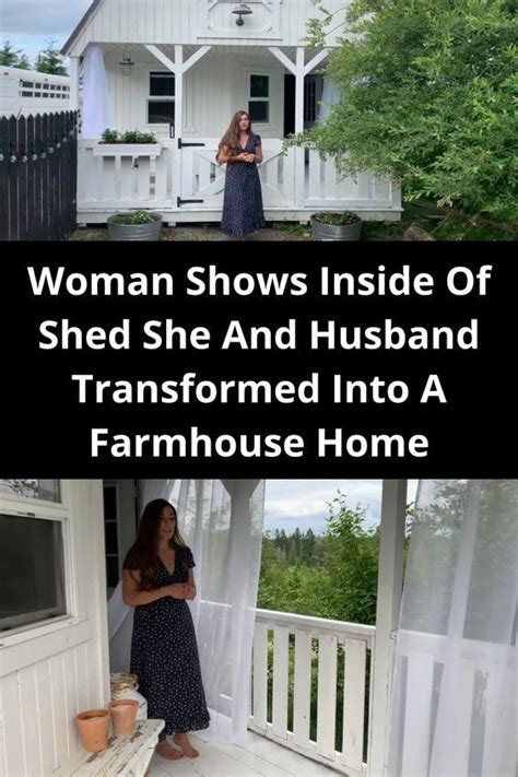 Woman Shows Inside Of Shed She And Husband Transformed Into A Farmhouse Home Shed Cool Hair