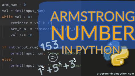 Oct 14, 2020 · python check if the string is integer using isdigit function we can use the isdigit () function to check if the string is an integer or not in python. How to check whether a number is an Armstrong number or not in Python - YouTube