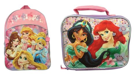 Disney Princess Backpack Rapunzel Ariel Cinderella Beauty School Bag Lunch Case Disney Disney