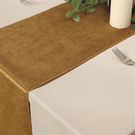 Gold 12x107 Premium Velvet Table Runner Wedding Reception Linens