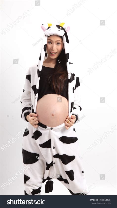 Nine Months Pregnant Cow Mascot Costume Stock Photo Shutterstock
