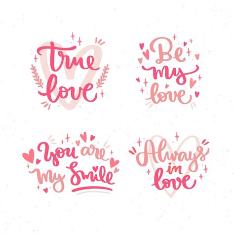 Free Vector Hand Drawn Love Lettering Collection