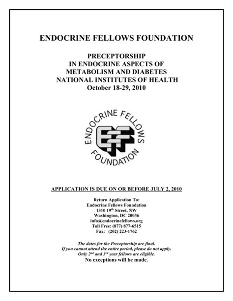 Preceptorship Endocrine Fellows Foundation