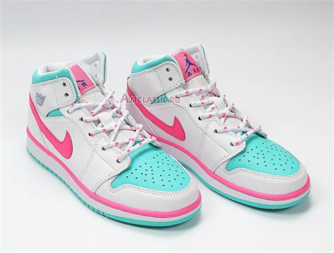 Air Jordan 1 Mid Gs Digital Pink 555112 102 Whitedigital Pinkaurora