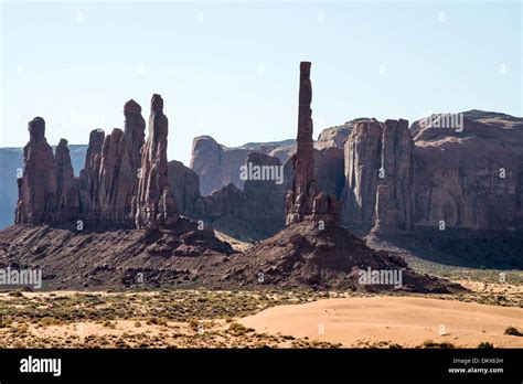 Totem Pole Formation Monument Valley Usa United States America
