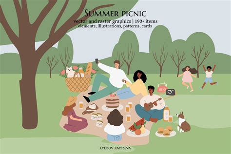 Summer Picnic Clipart Svg Png Eps Illustration Design Cuts