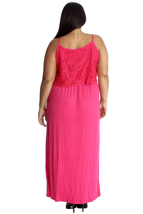 New Womens Dress Plus Size Maxi Ladies Floral Lace Full Length Sleeveless Summer Ebay