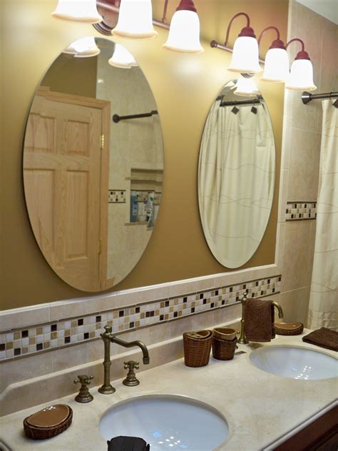 Double Sink Vanity Round Mirror Bathroom Great Bathrooms Bathrooms Remodel