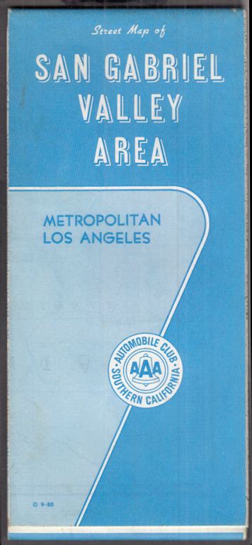 Automobile Club Of Southern California Road Map San Gabriel Valley
