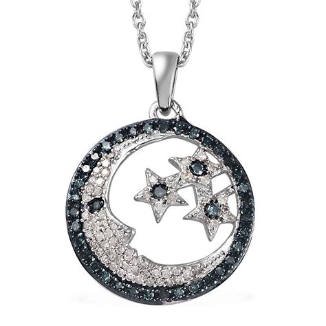 Shop Lc Sterling Silver Platinum Plated Round Blue Sapphire Blue