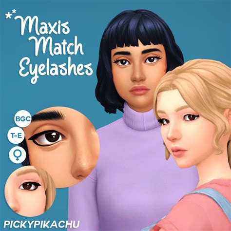 Maxis Match Eyelashes Laptop Mode Friendly At Pickypikachu The Sims 4