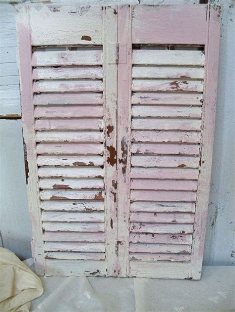 Vintage Cream And Pink Shutter Wooden Shabby By Anitasperodesign 52