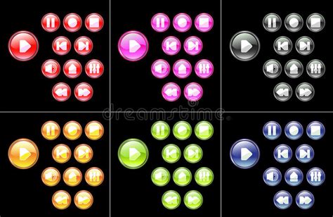 Glossy Media Buttons Stock Vector Illustration Of Control 10701778