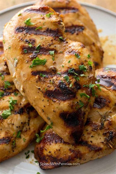 This recipe is for chicken breast, but thighs can also be used to cut down on the cost. Easy Grilled Chicken Breast - Spend With Pennies | YouTube Cooking Channel