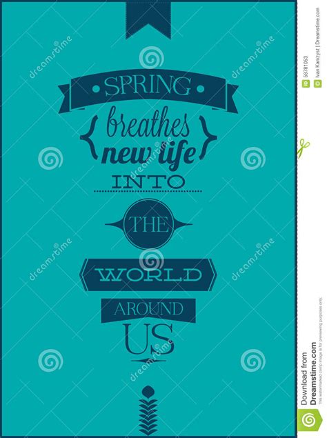 Spring Breathes New Life Into The World Around Us Stock Vector