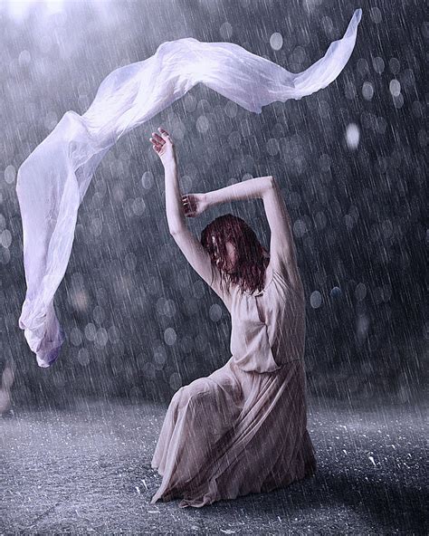 Rain Art Girl Dancing In The Rain Print Dance In The Rain Mounted To Wood Panel Agrohort