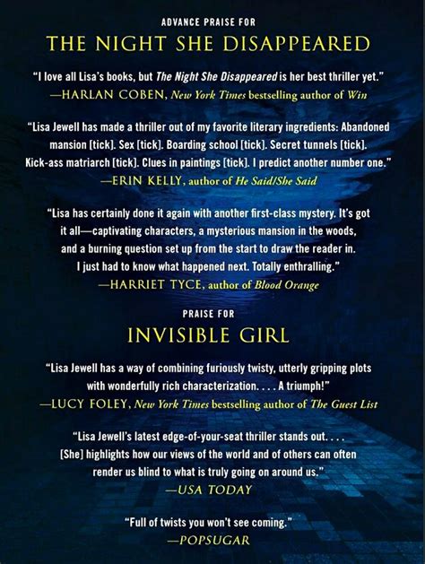 Books Review Of The Night She Disappeared By Lisa Jewell 2021