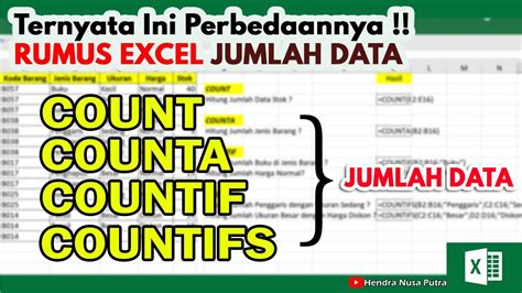 Jadi Gini Bedanya Rumus Excel Menghitung Jumlah Data Count Counta Hot