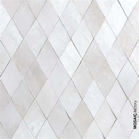 White Diamond Tiles From Mosaic Factorys “zellige” Collection The