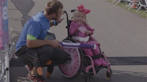 Quadriplegic Girl With Cerebral Palsy 6 Finishes Superhero Triathlon