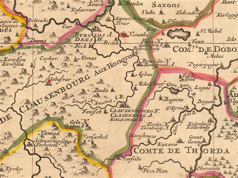 Old Map Of Transylvania Romania 1708 Vintage Map Vintage Maps And Prints