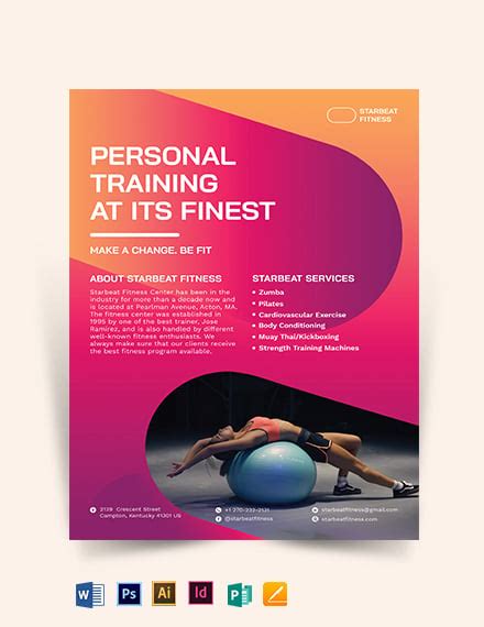 Free Personal Trainer Flyer Template Word Doc Psd Apple Mac