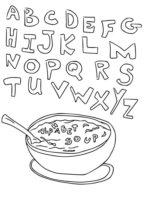 Alphabet Soup Coloring Page